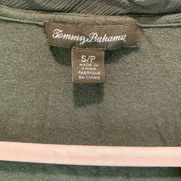 Tommy Bahama olive green button down cardigan. Size S. - Picture 3 of 10